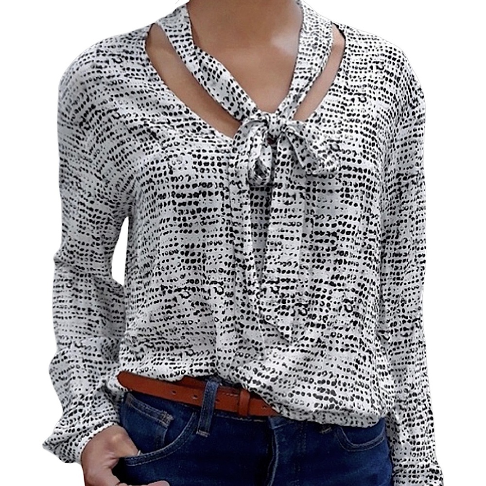 ANTHROPOLOGIE CLOTH & STONE‎ Tie-Neck Blouse